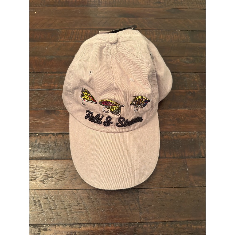Field & Stream Fishing Fly Embroidered Tan Dad Hat Adjustable Strapback Cap NWT